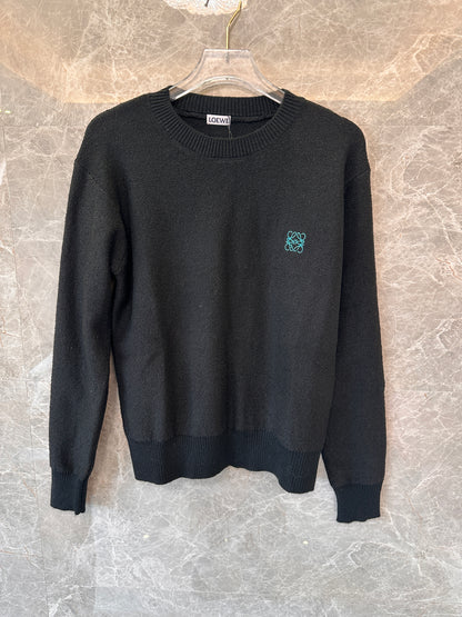 Loewe Anagram embroidered wool sweater in black