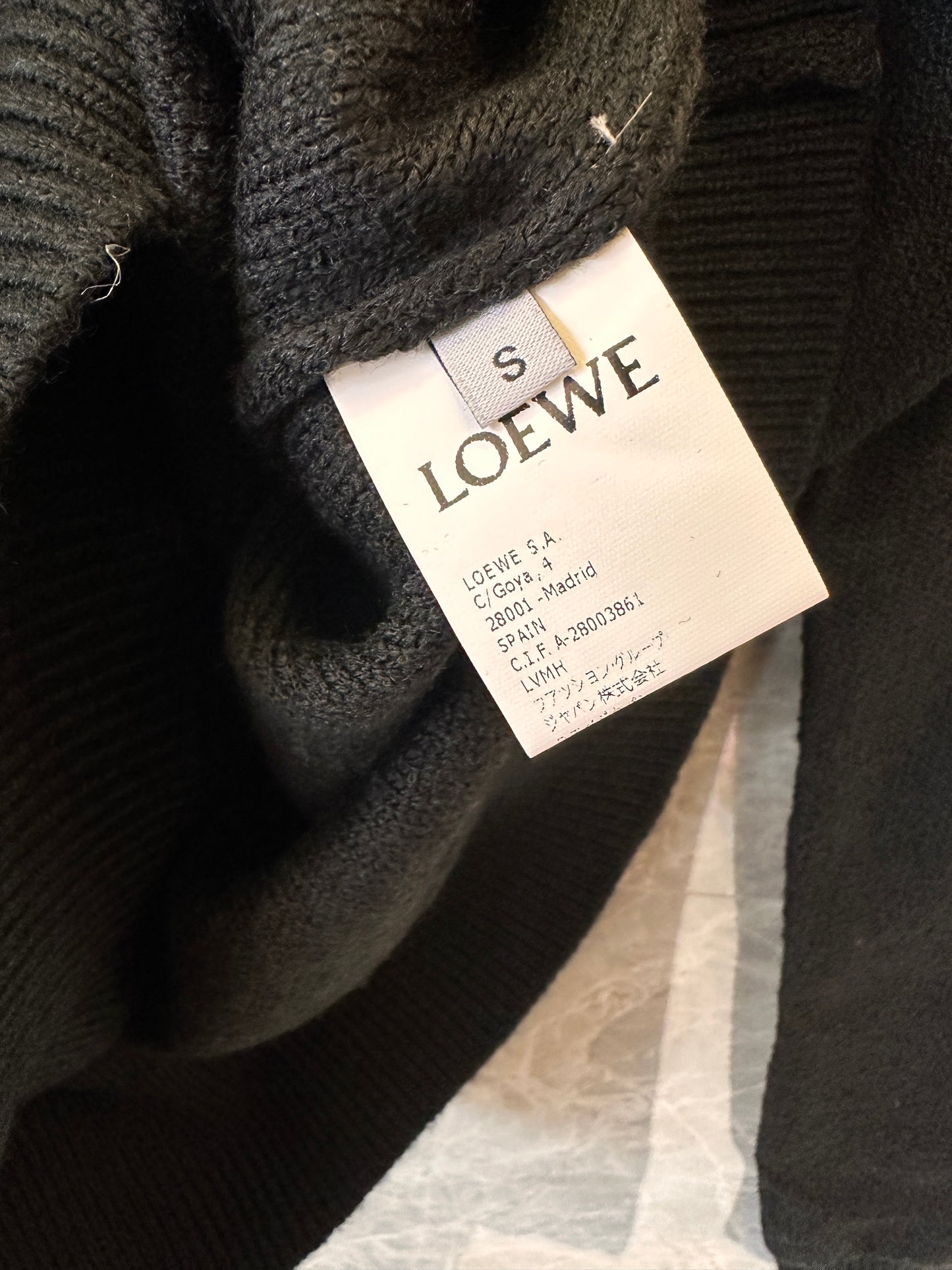 Loewe Anagram embroidered wool sweater in black