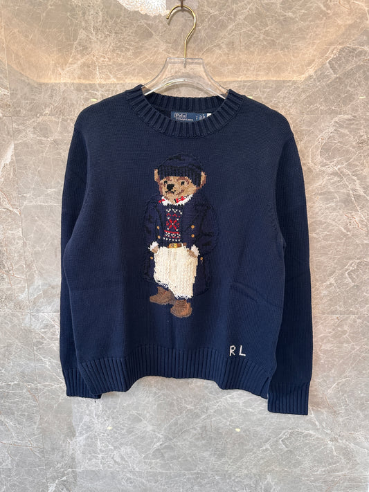 Polo Ralph Lauren bear knit sweater in navy