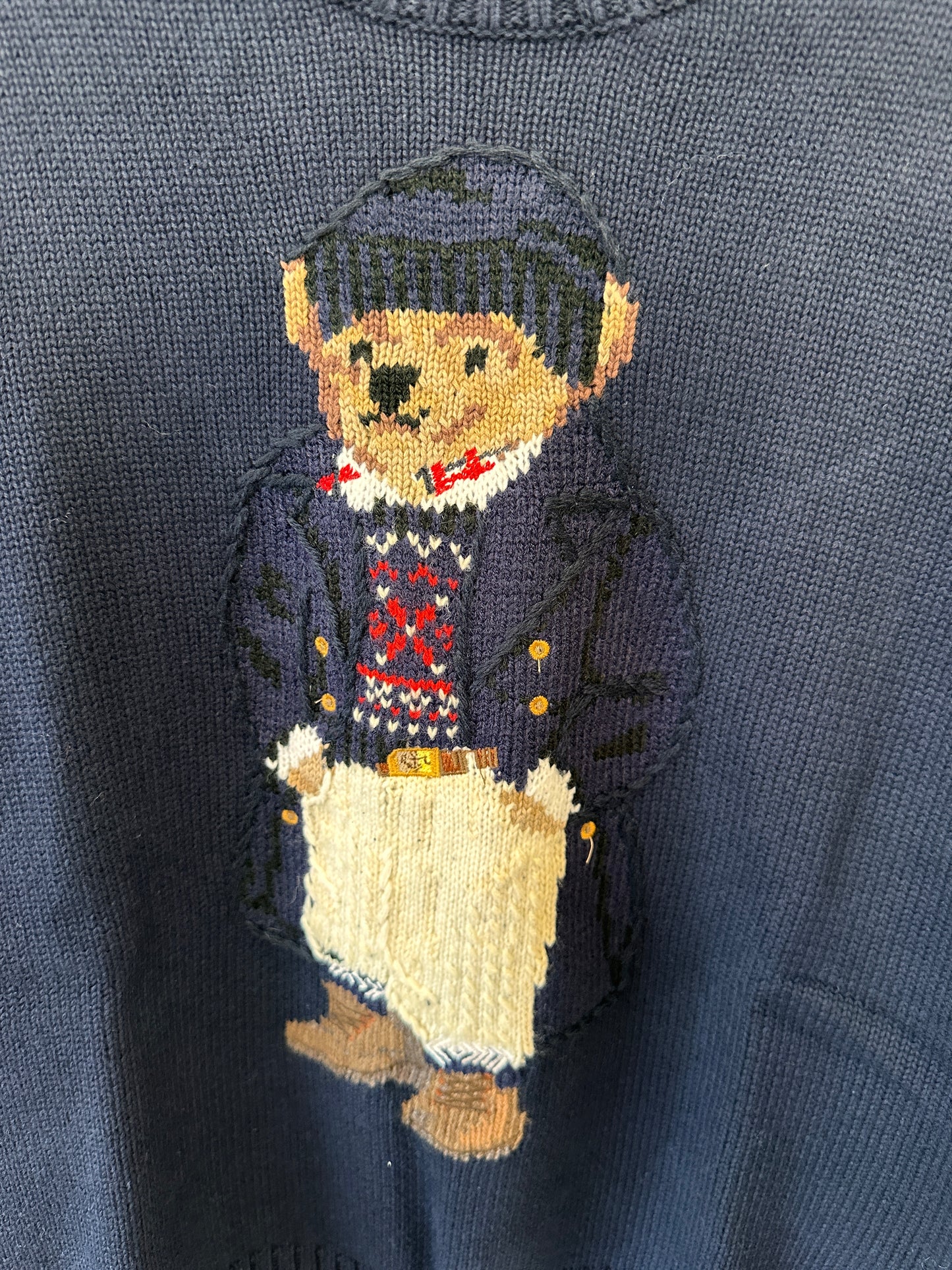 Polo Ralph Lauren bear knit sweater in navy