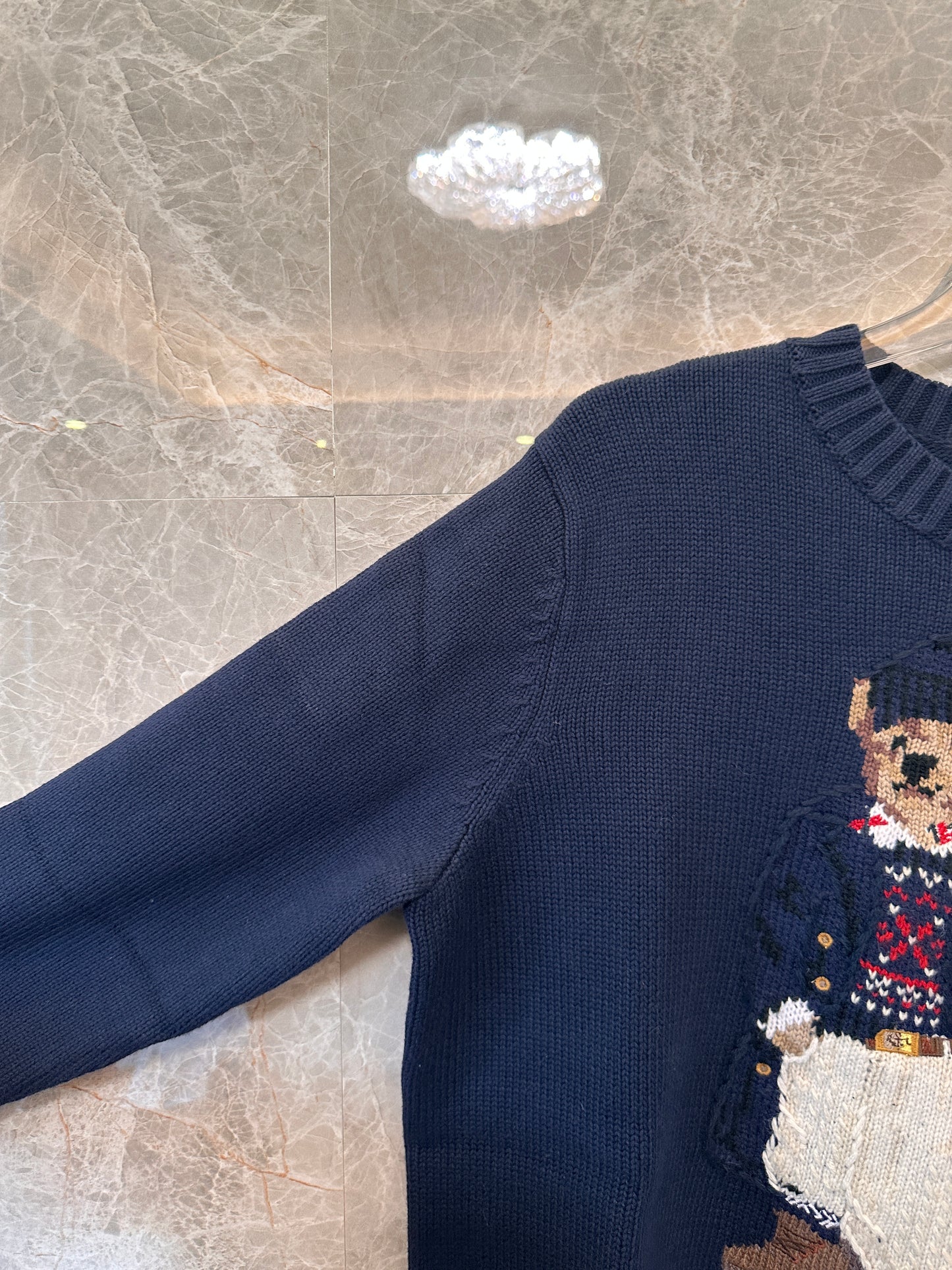 Polo Ralph Lauren bear knit sweater in navy