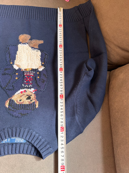 Polo Ralph Lauren bear knit sweater in navy