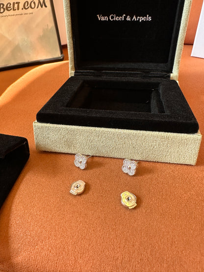 Van Cleef & Arpels Vintage Alhambra diamond earrings - white gold