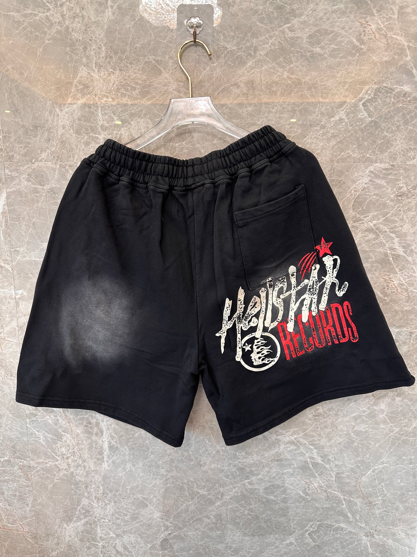 Hellstar graphic print black shorts