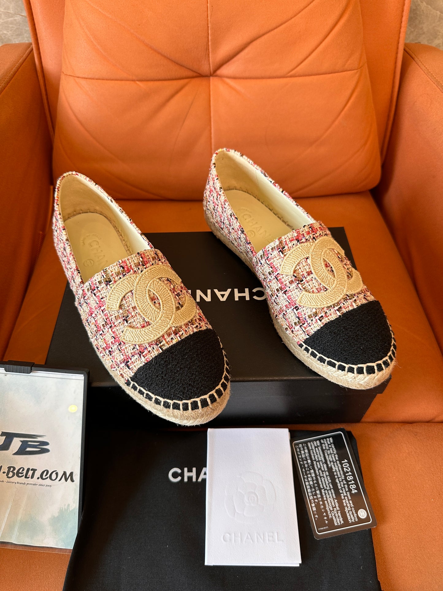 Chanel tweed espadrilles with CC logo