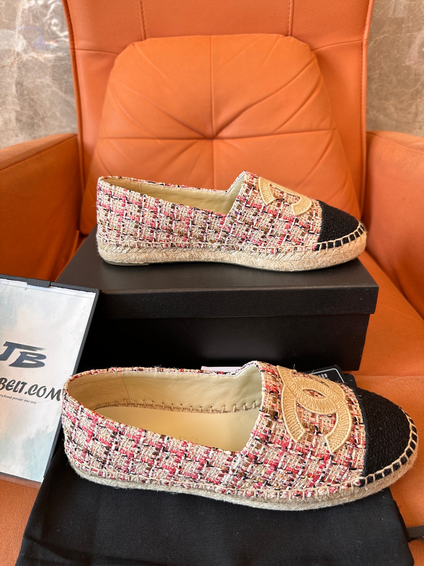 Chanel tweed espadrilles with CC logo