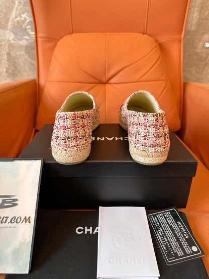 Chanel tweed espadrilles with CC logo