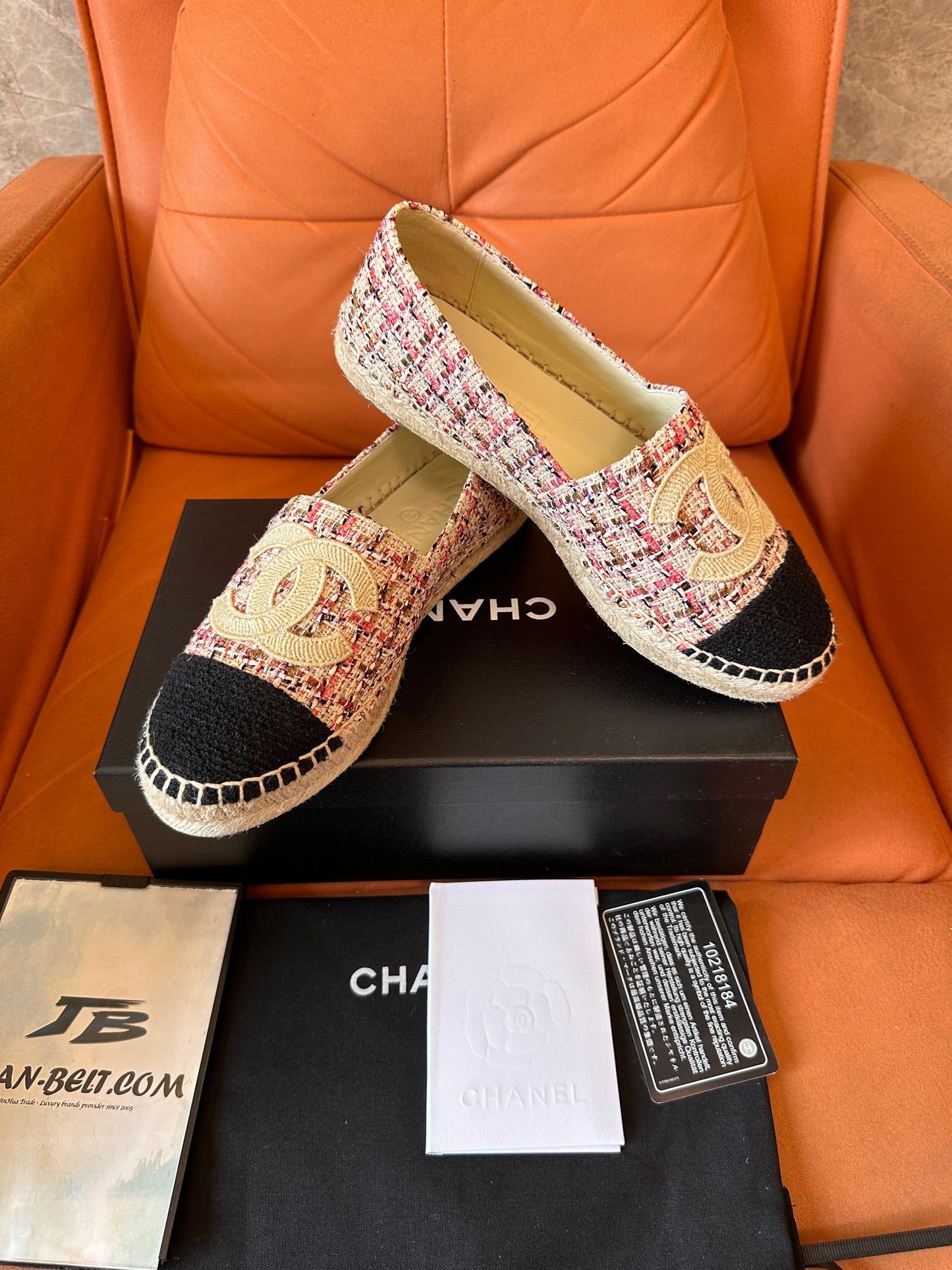 Chanel tweed espadrilles with CC logo