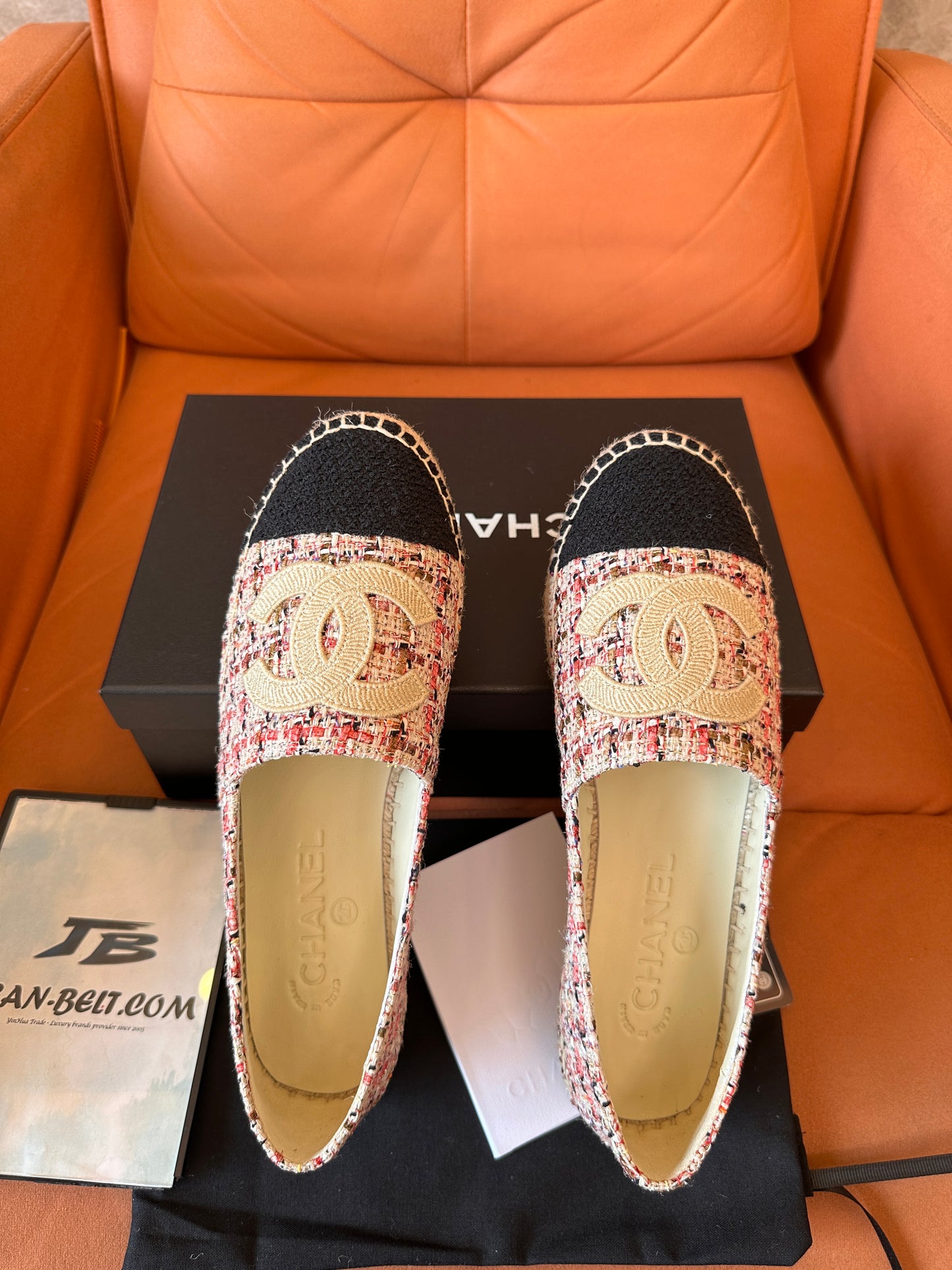 Chanel tweed espadrilles with CC logo