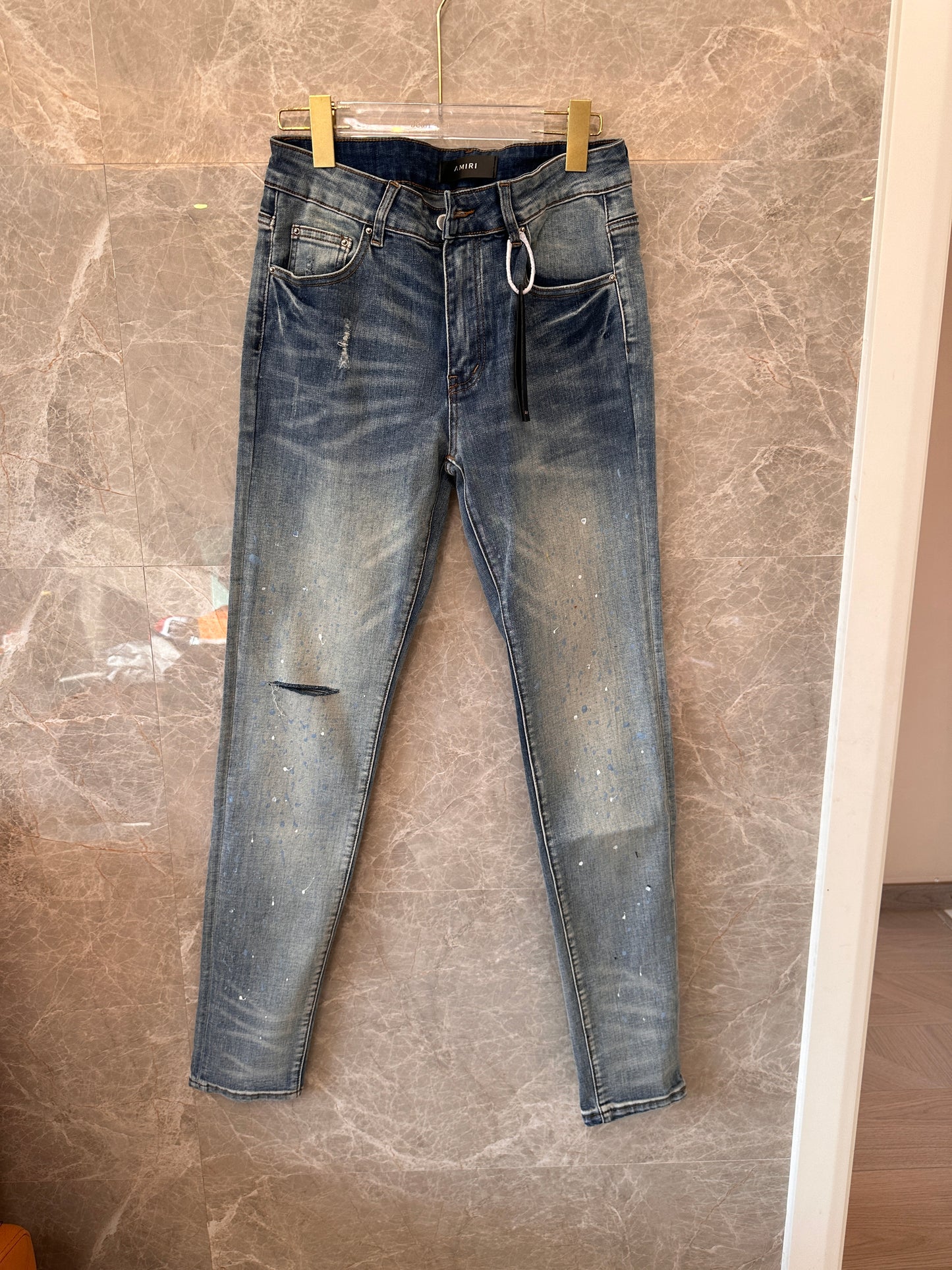 Amiri vintage denim jeans with distressed details