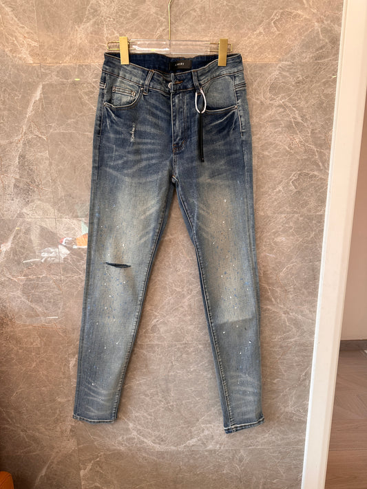 Amiri vintage denim jeans with distressed details