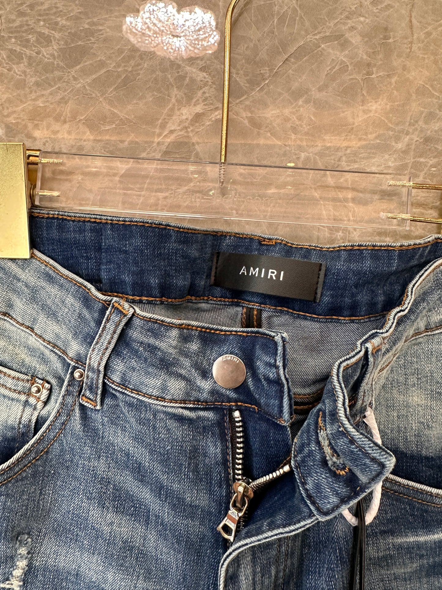 Amiri vintage denim jeans with distressed details