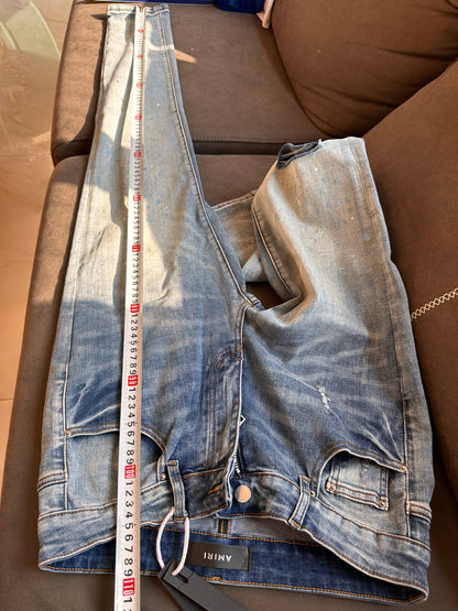 Amiri vintage denim jeans with distressed details