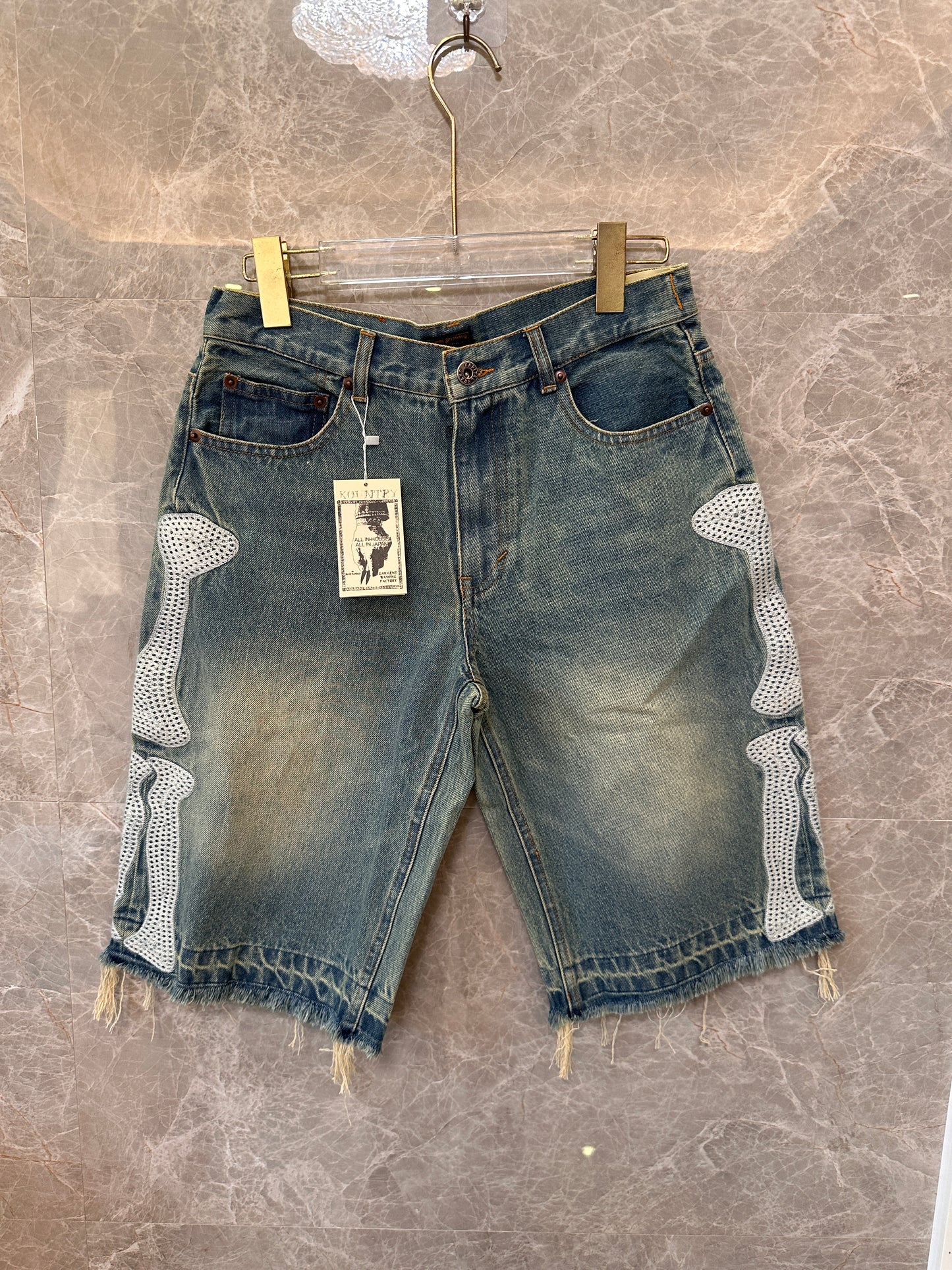 Kapital Kountry Bone denim shorts