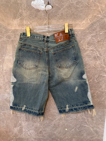 Kapital Kountry Bone denim shorts