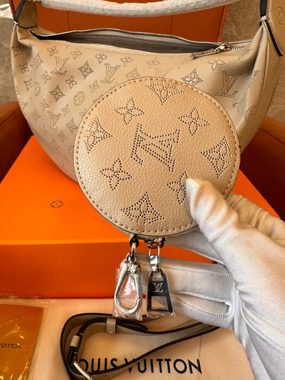 LV Loop Hobo Bag in Monogram Empreinte cream with round coin pouch