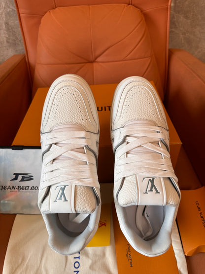 Louis Vuitton LV Trainer sneakers – all white with textured leather