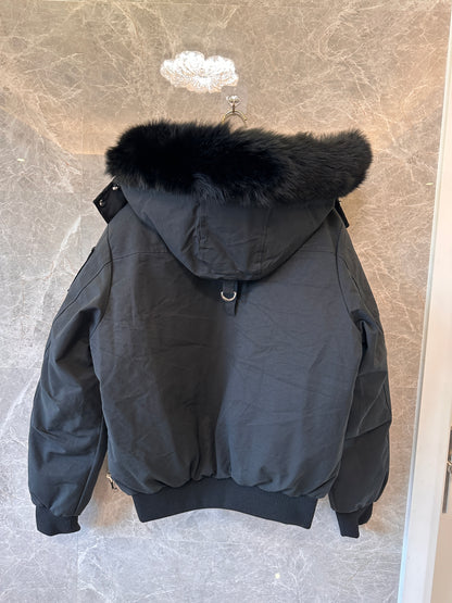 Moose Knuckles down-filled jacket with fur-lined hood