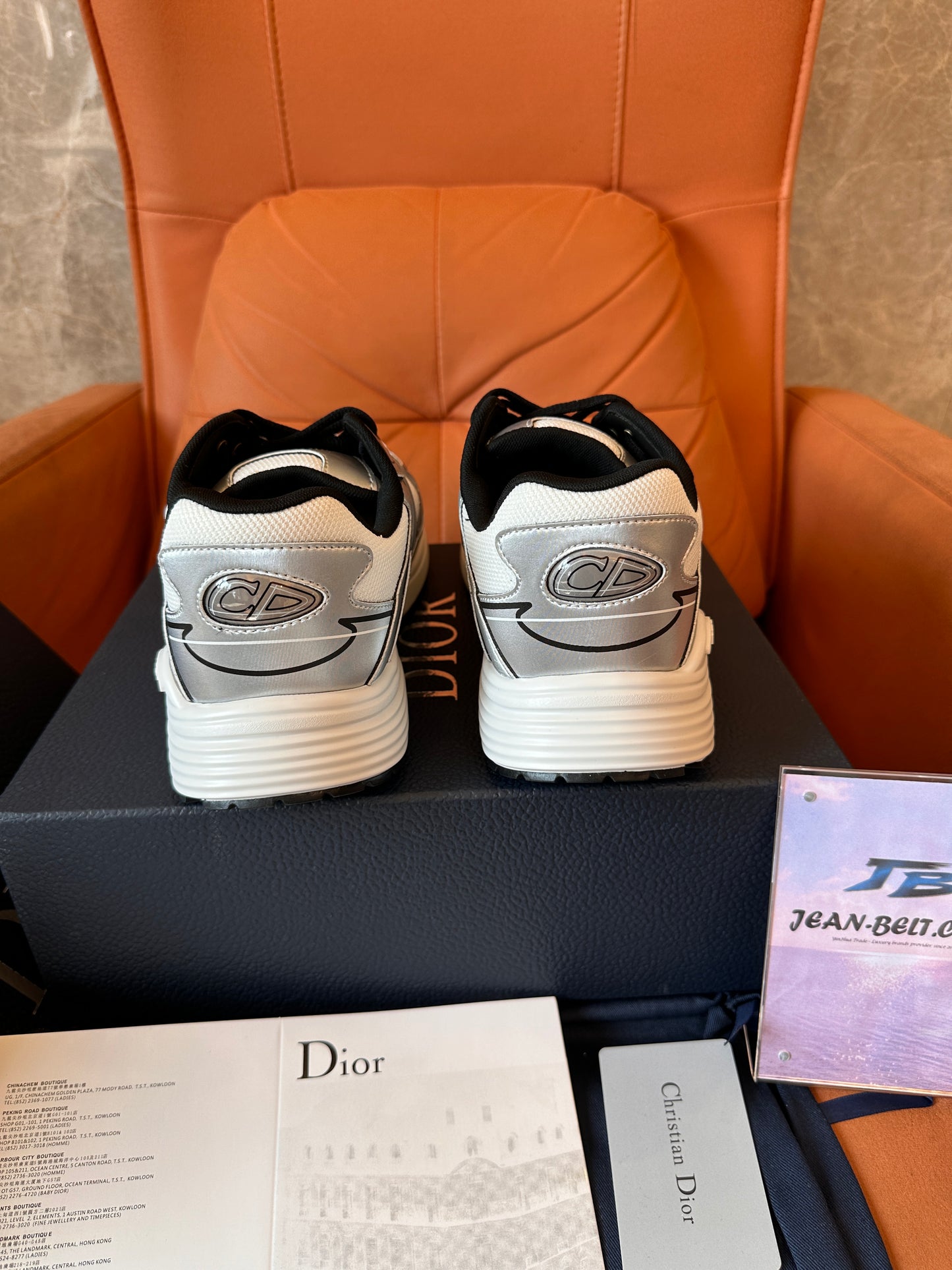 Dior B30 metallic silver sneakers with CD logo