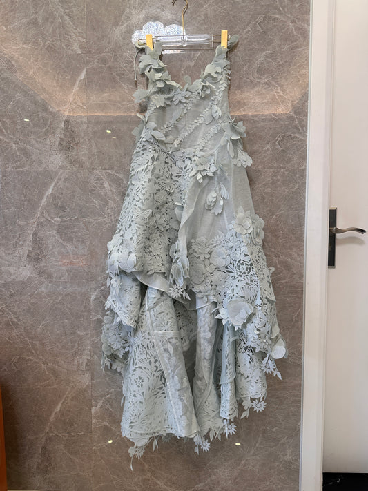 Zimmermann floral lace dress – light blue embroidered evening wear