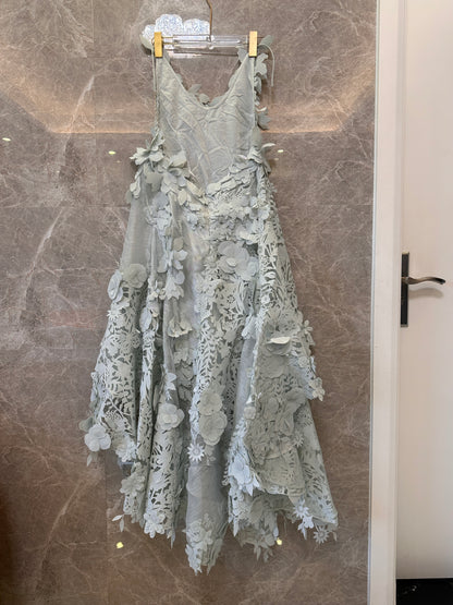 Zimmermann floral lace dress – light blue embroidered evening wear