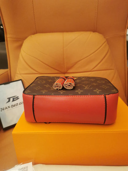 Louis Vuitton red monogram canvas saintonge