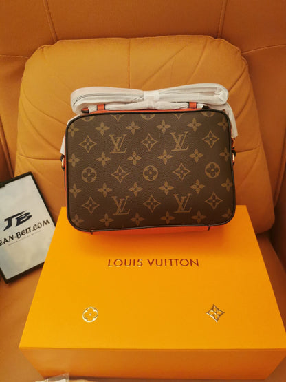 Louis Vuitton red monogram canvas saintonge