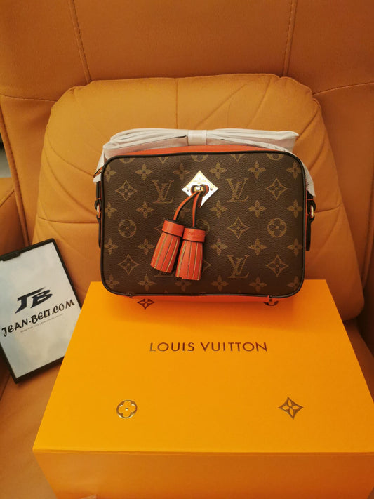 Louis Vuitton red monogram canvas saintonge