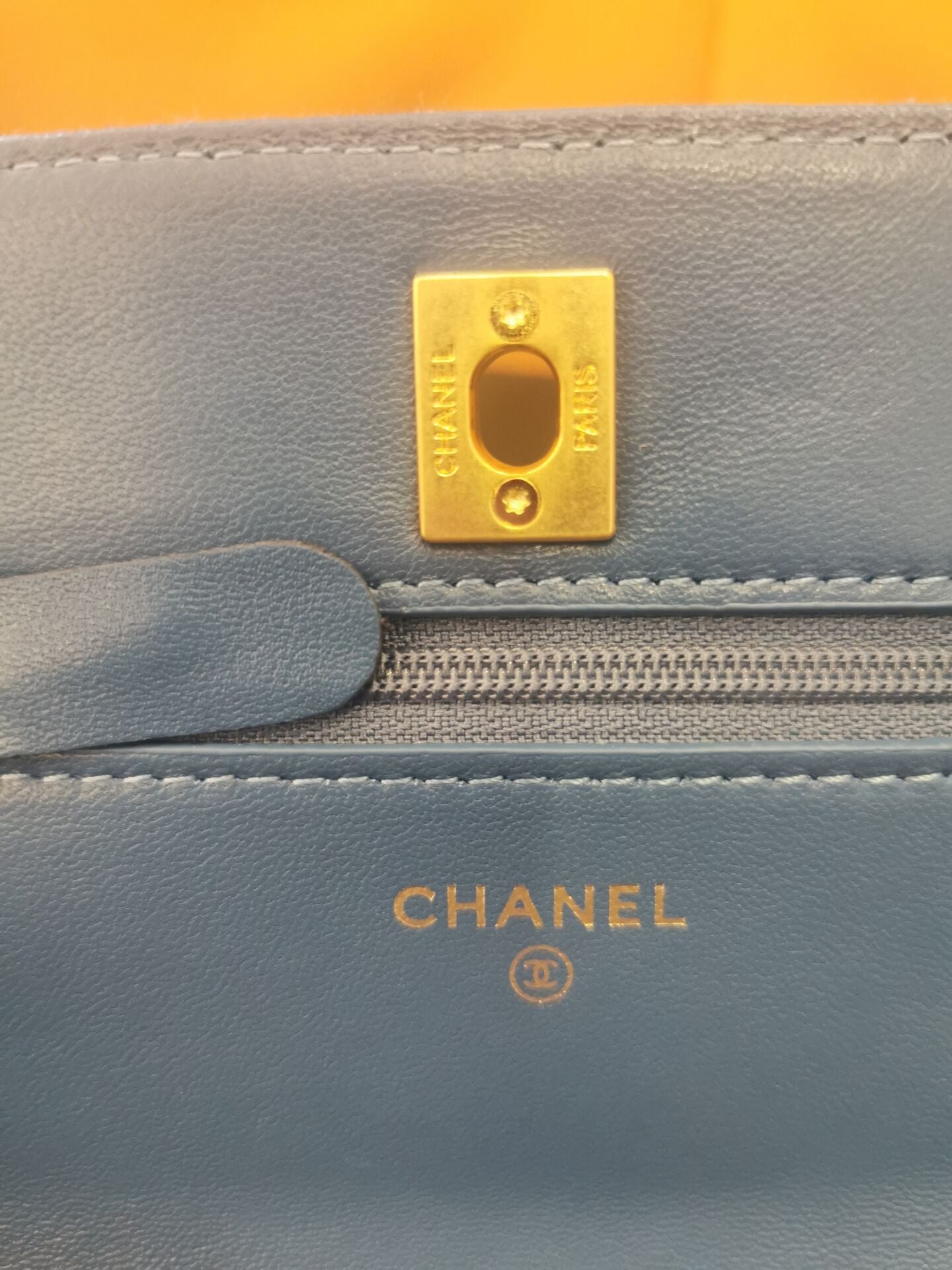 Chanel woc wallet on chain handbag ap1450 jean blue