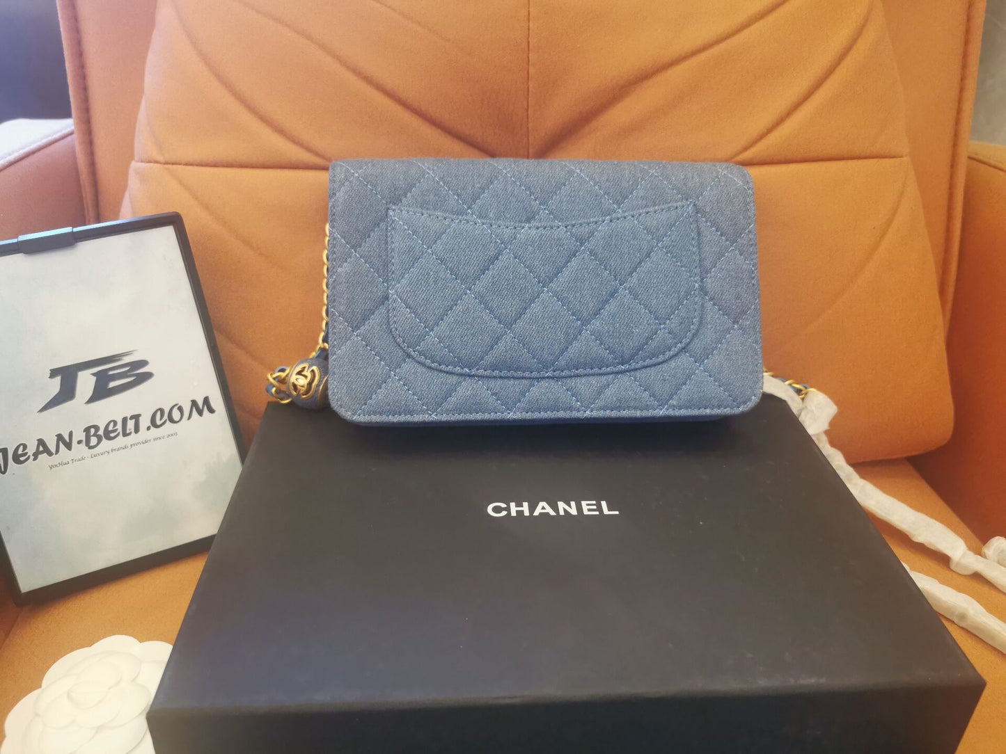 Chanel woc wallet on chain handbag ap1450 jean blue