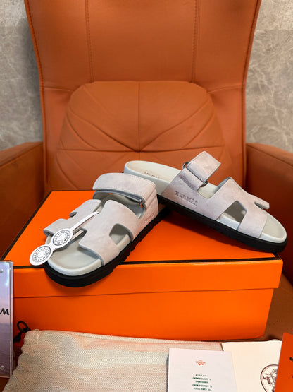 Hermes slide sandals with suede strap