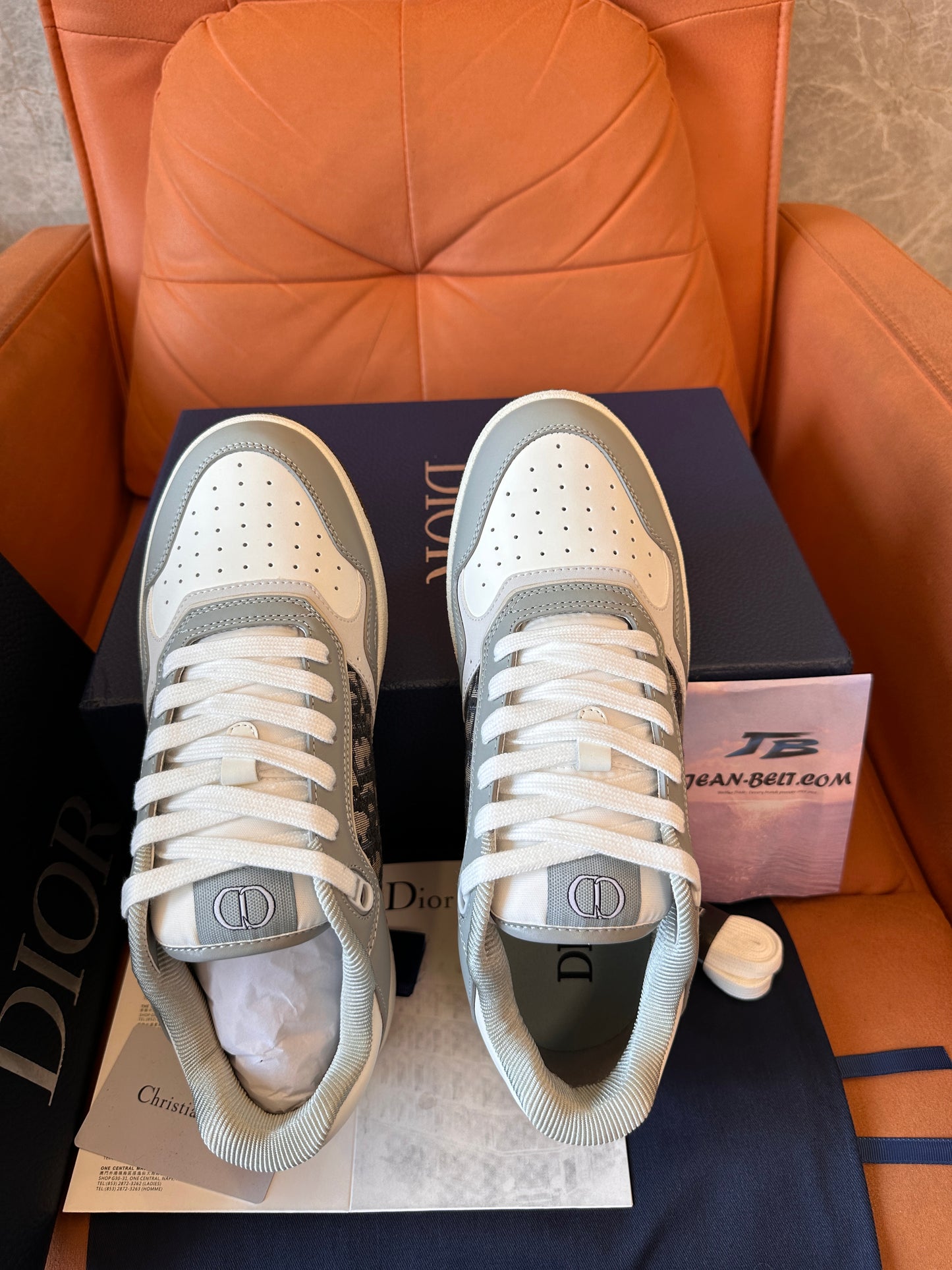 Dior Oblique canvas and leather sneakers