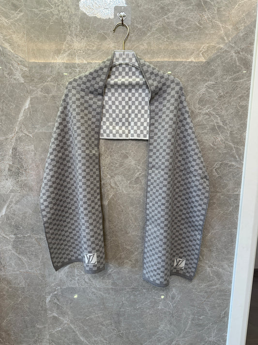 Louis Vuitton Damier Graphite Wool Scarf