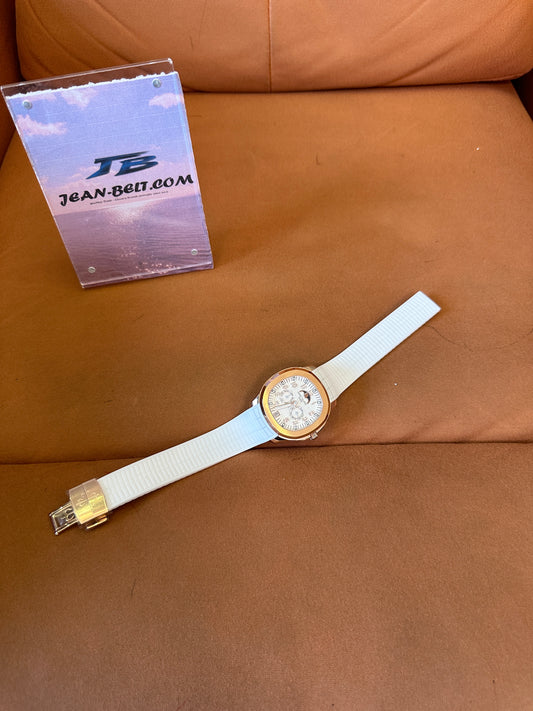 Patek Philippe Aquanaut Rose Gold Annual Calendar Watch – White Rubber Strap