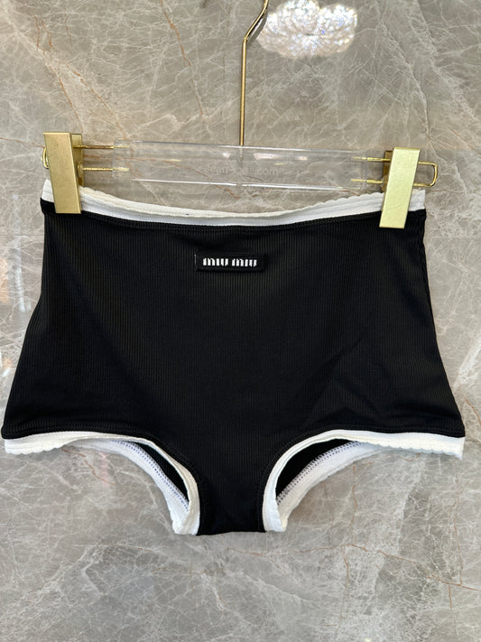 Miu Miu Black Crop Top & Shorts Set