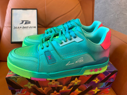 Louis Vuitton Trainer low green ombre sneakers