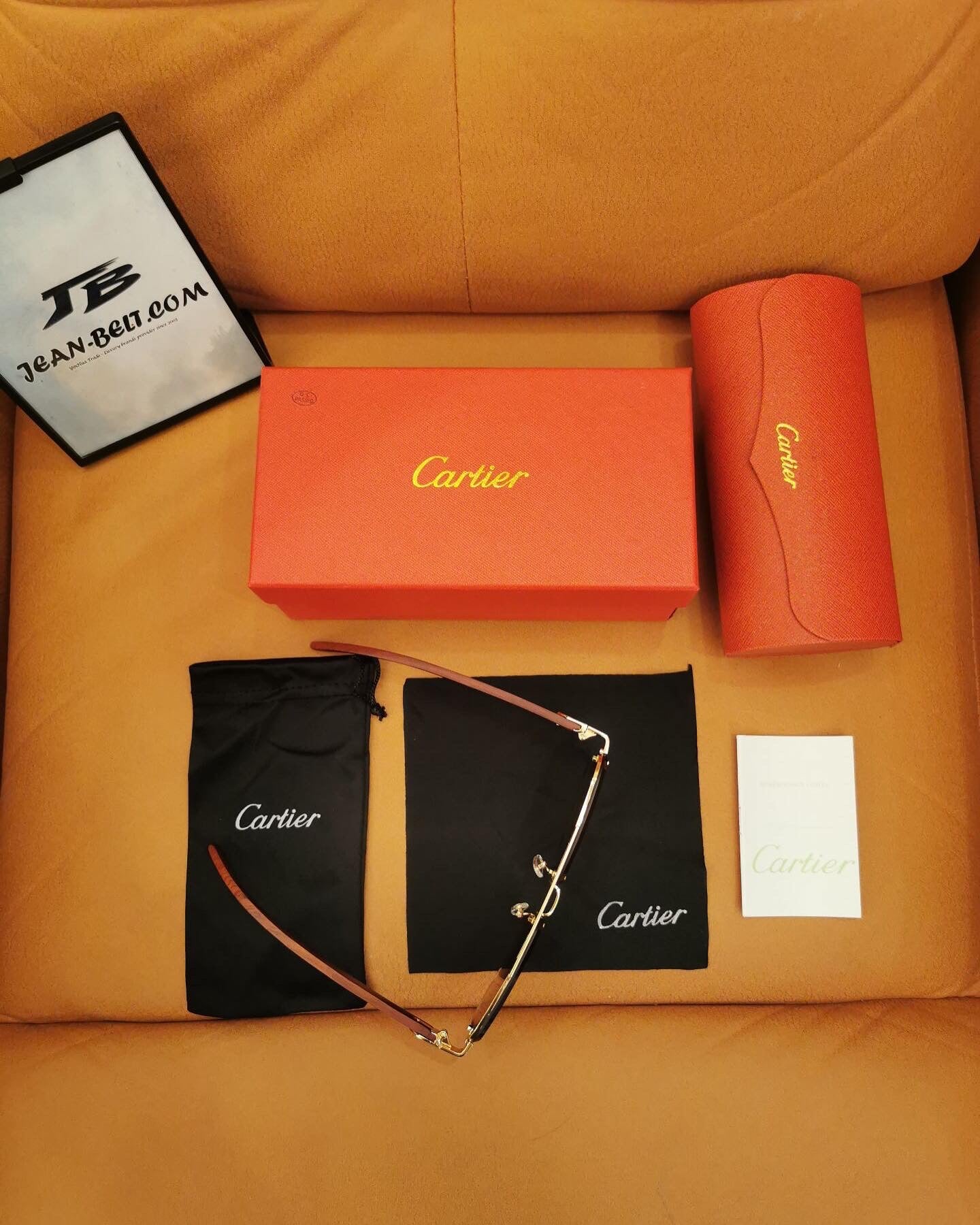 Cartier Santos-Dumont sunglasses - gold frame with gradient burgundy lenses