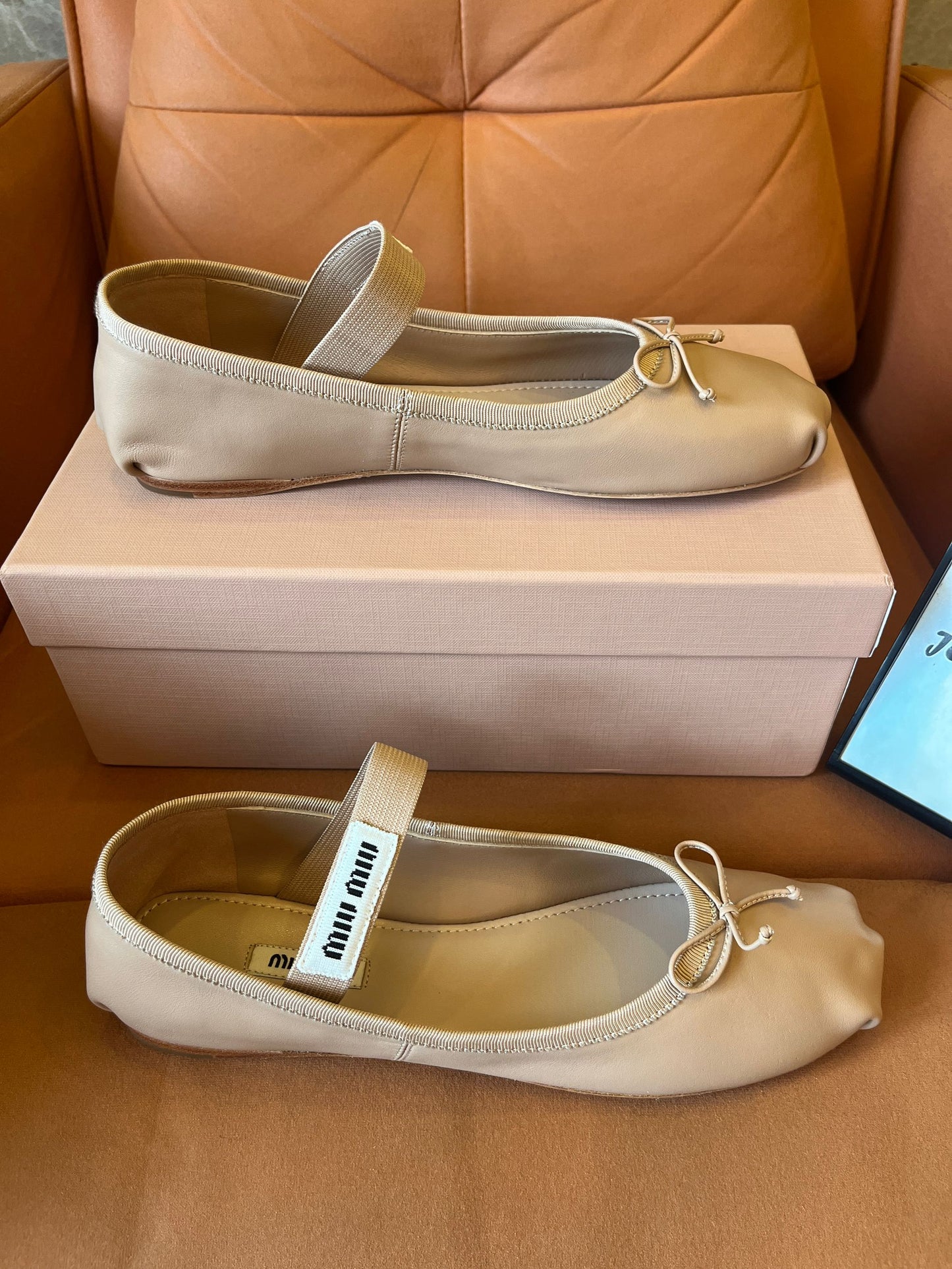 Miu Miu leather ballerina flats