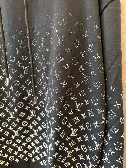 Louis Vuitton monogram gradient knit hoodie in black