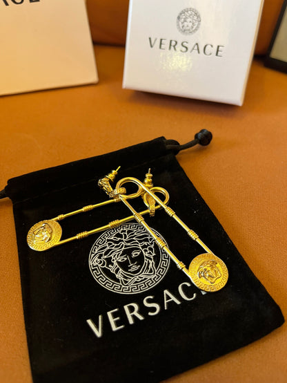 Versace la medusa pin drop earrings