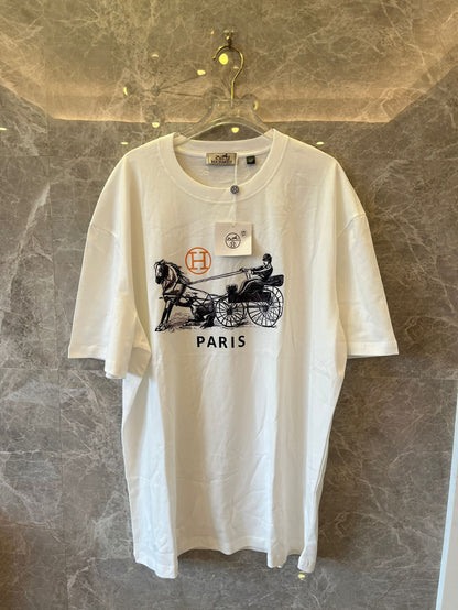 Hermès paris men's cotton short sleeve t-shirt