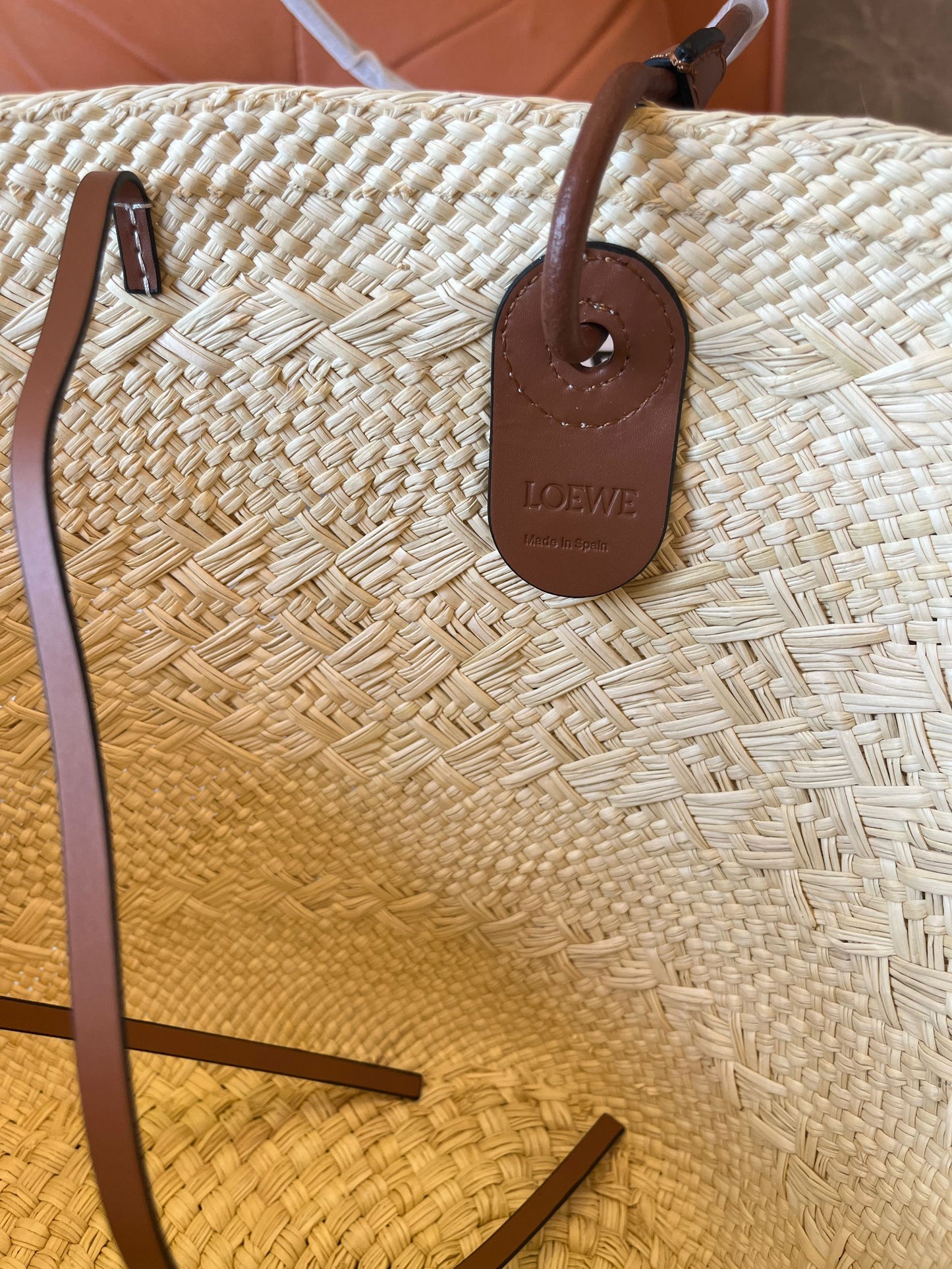 Loewe  bag in iraca palm and calfskin