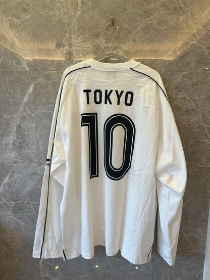 Balenciaga white soccer long sleeve jersey "Tokyo"