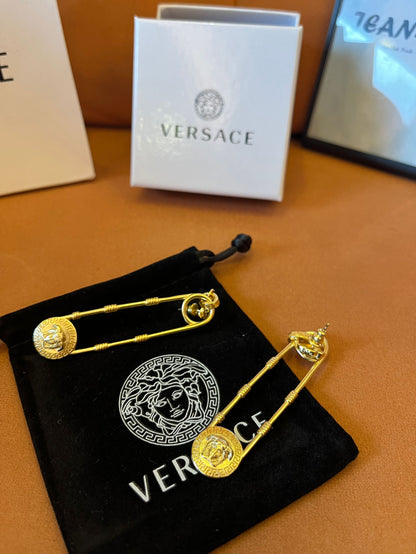 Versace la medusa pin drop earrings