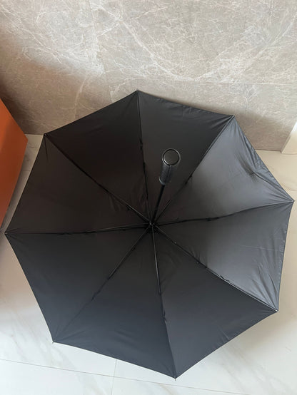 Chanel folding umbrella with case black gold