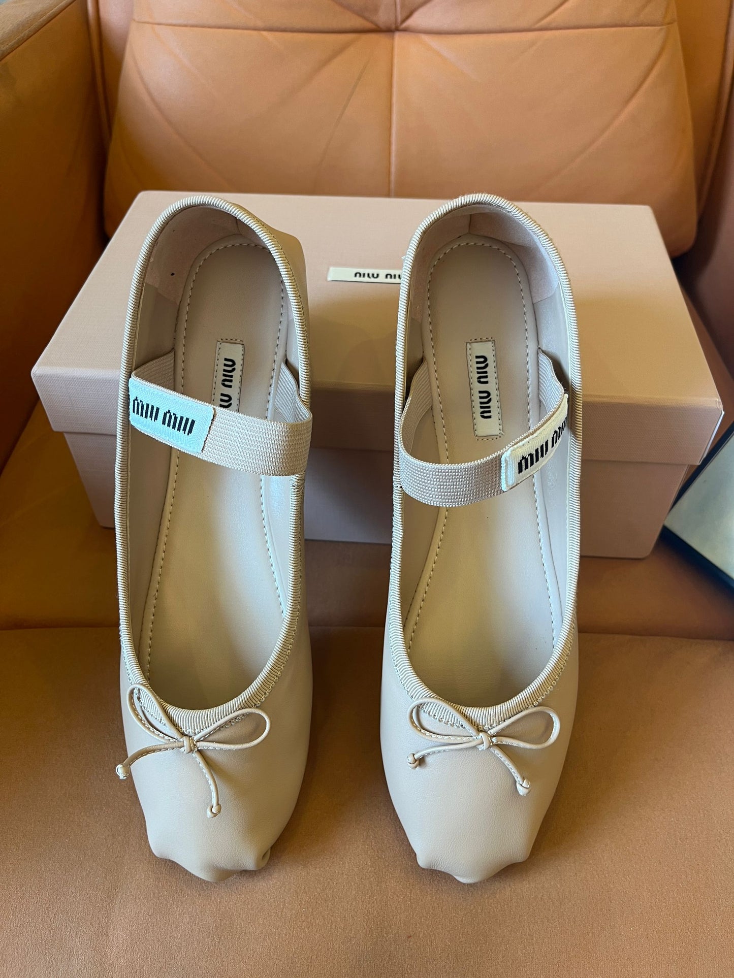 Miu Miu leather ballerina flats