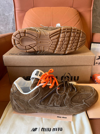 New Balance x Miu Miu 530 SL suede sneakers cinnamon