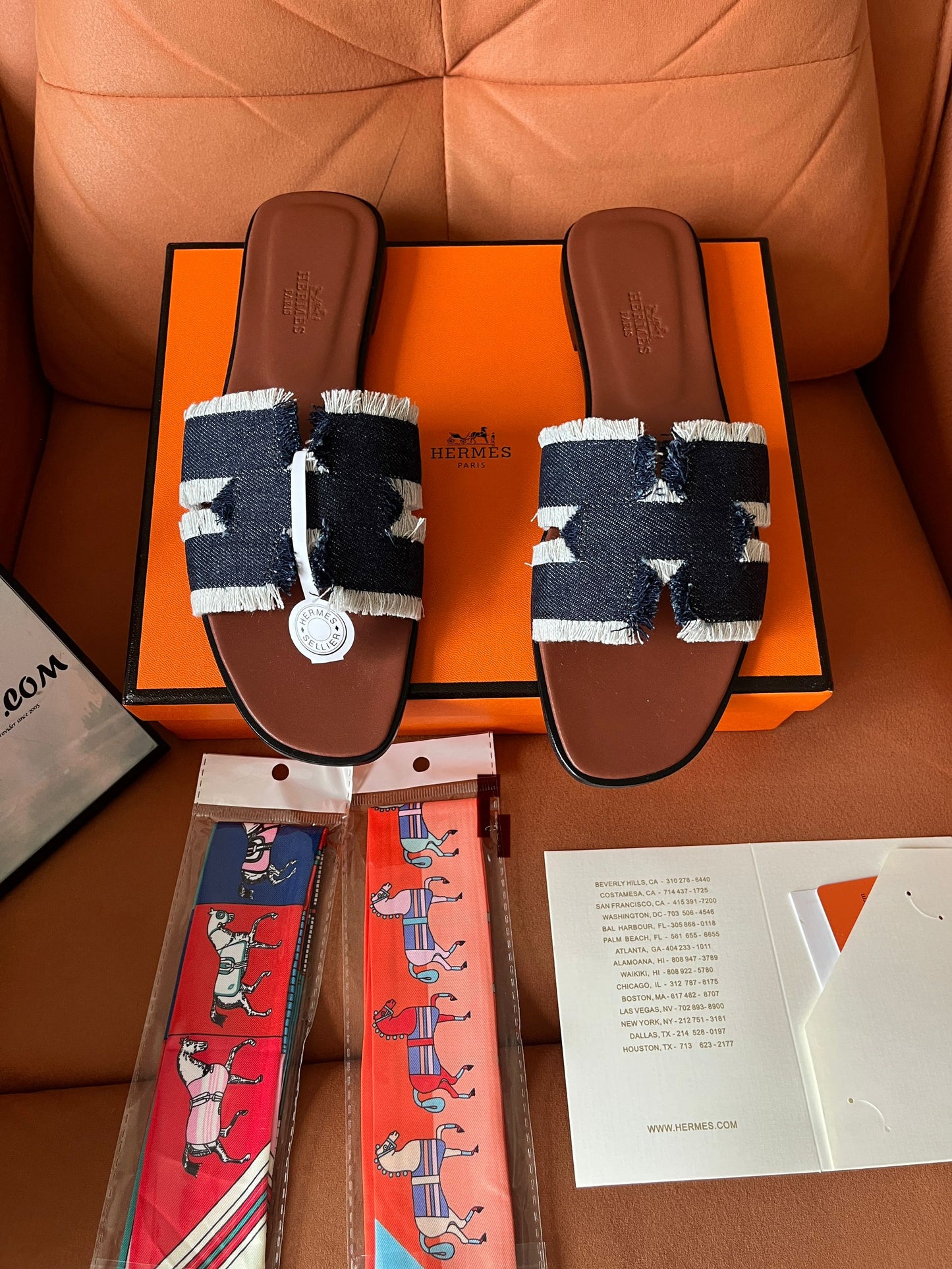 Hermes canvas denim  sandals