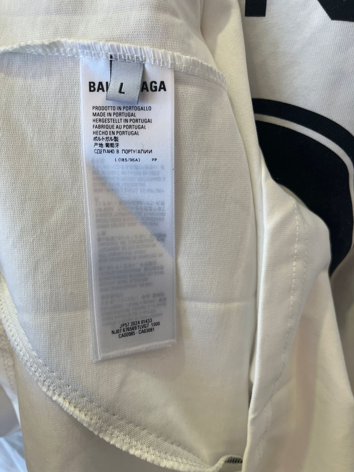 Balenciaga white soccer long sleeve jersey "Tokyo"