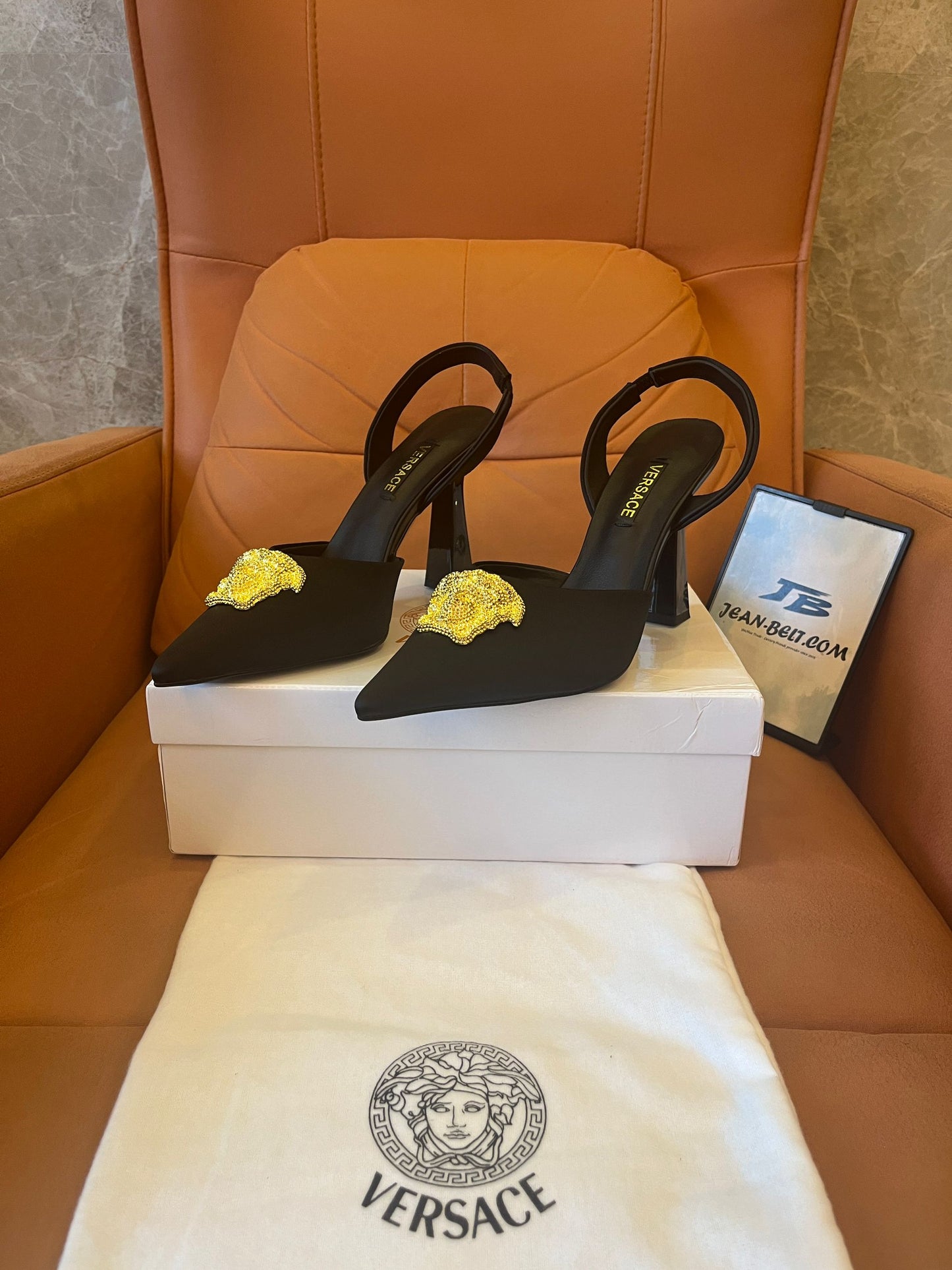 Versace gold medusa high heels